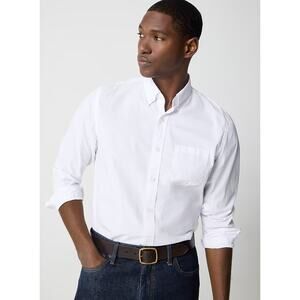 J.Crew Factory | NWT Mens Untucked Flex Shirt White Casual Button Up | Sz L